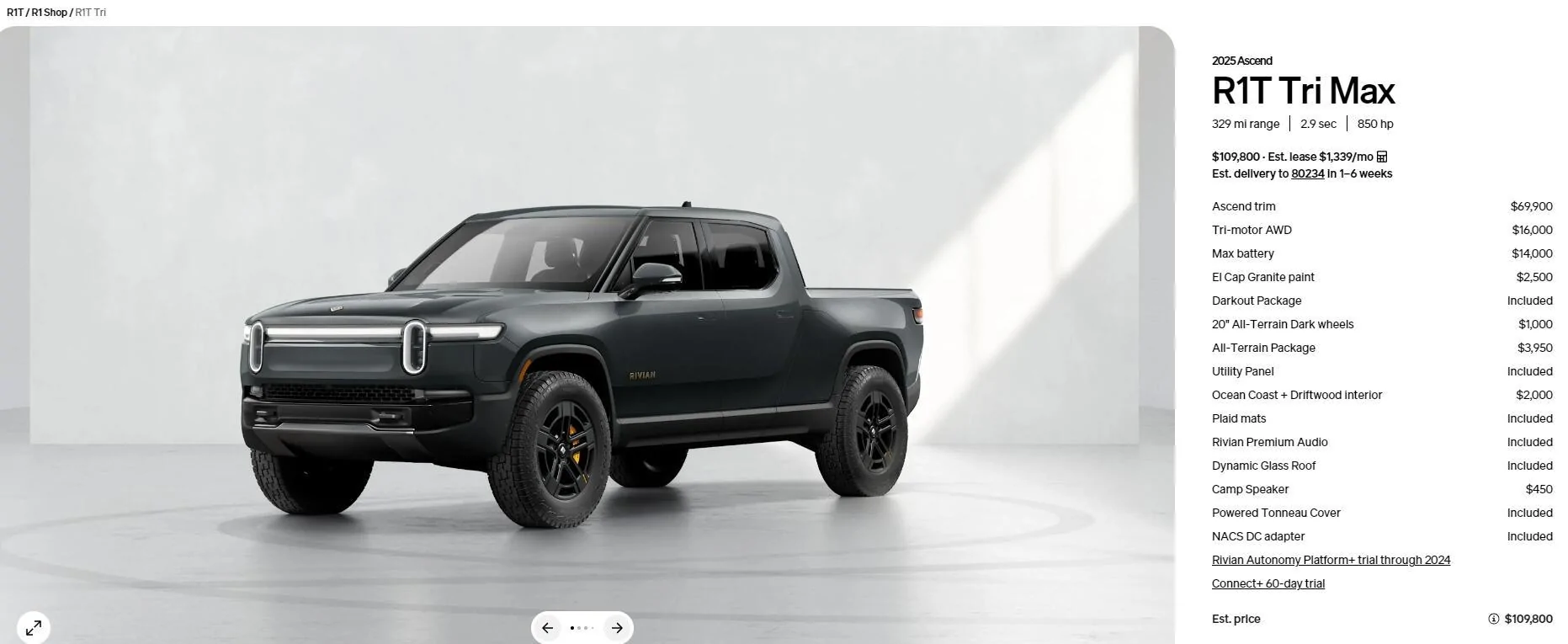 Rivian R1T R1S 2025 R1T Tri Max Now Appearing in the Shop 1728484492829-19