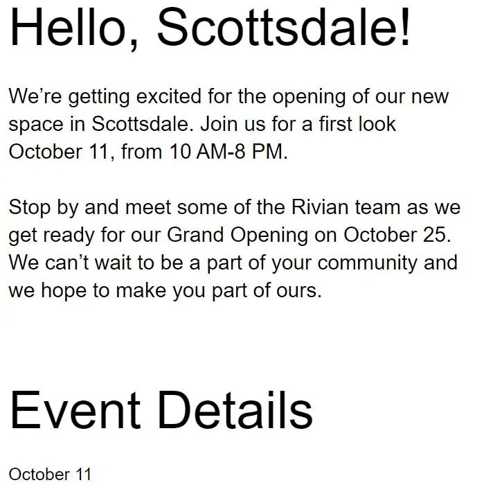 Rivian R1T R1S ** NEW ** Scottsdale Rivian Space Opening s00n Screenshot 2024-10-11 111026