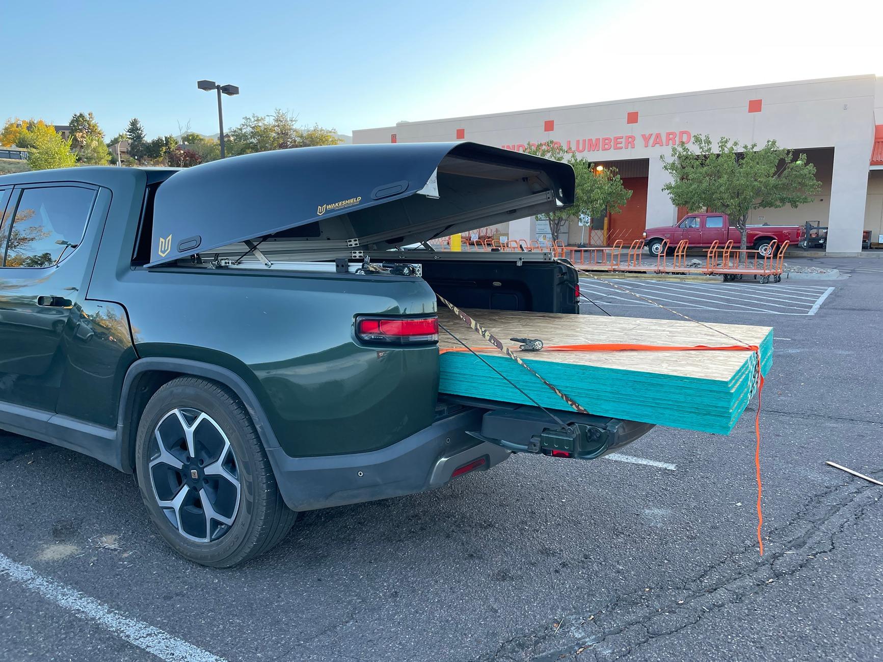 Rivian R1T R1S What do you use your R1T bed for?  (Picture Edition) Wakeshield OSB HD