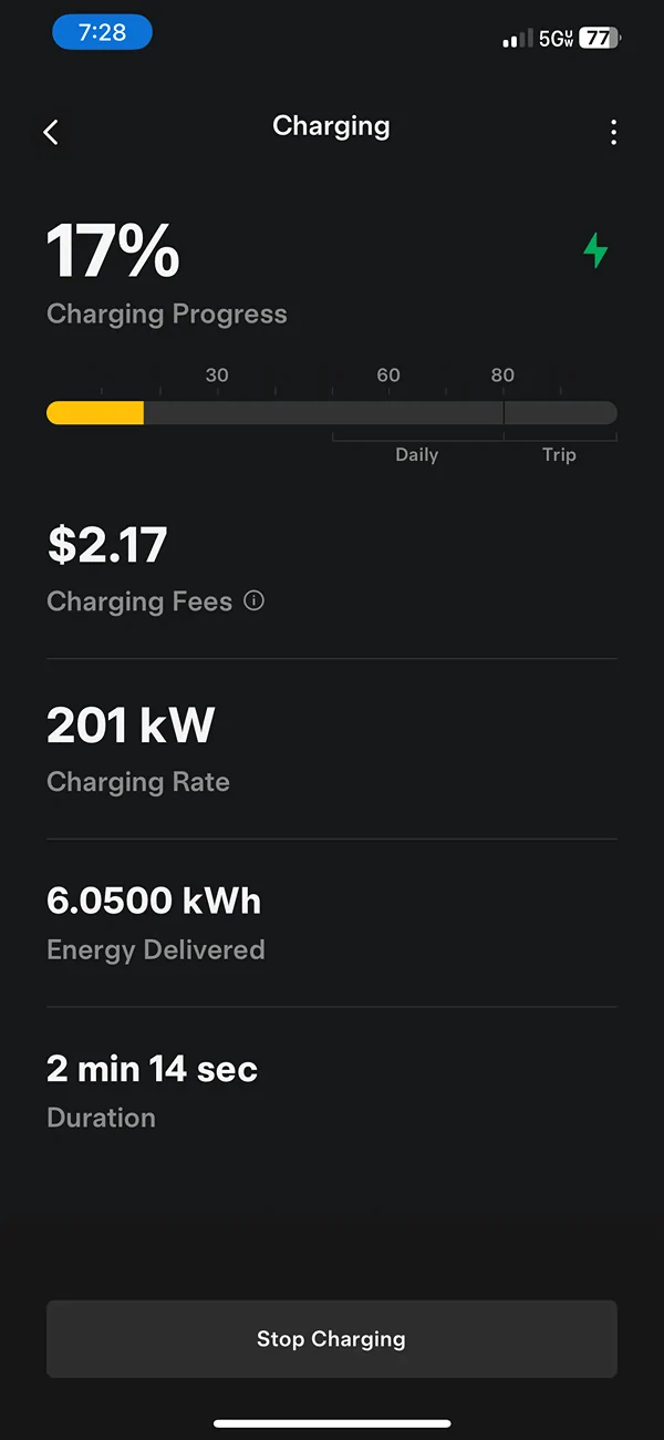 Rivian R1T R1S How far have you drained your battery before charging. IMG_9063