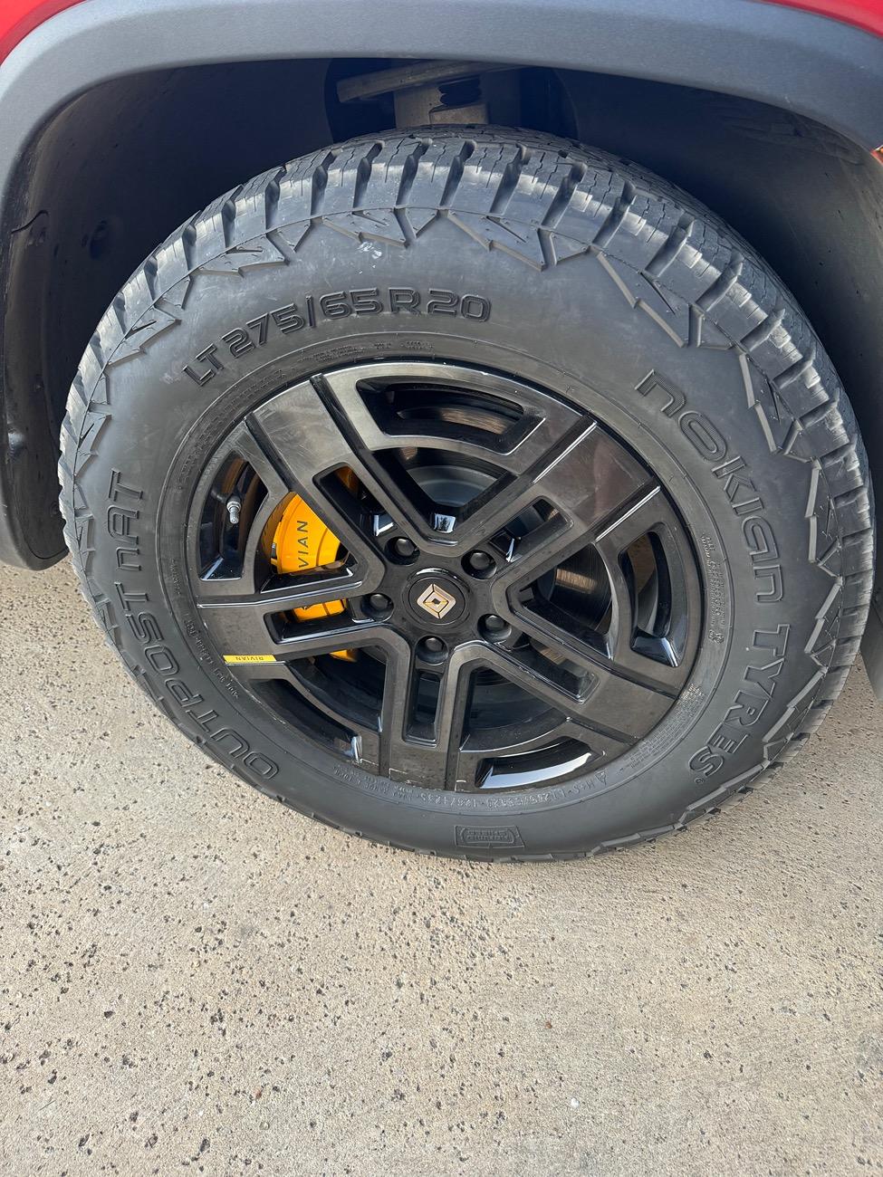 Rivian R1T R1S Nokian nAT Outpost Tires 275/65/r20 on R1T ole red review: so far so good IMG_8368