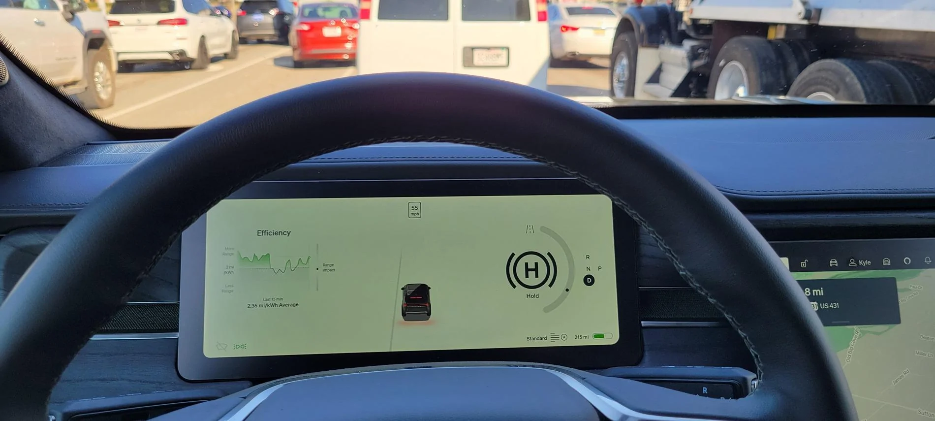 Rivian R1T R1S Driver Display shows only Lead Car (Gen 2) 20241016_093739