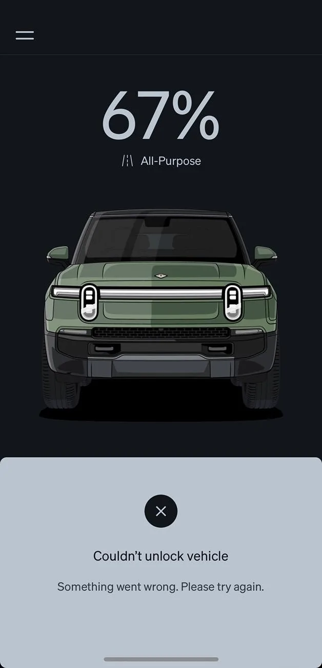 Rivian R1T R1S Rivian App cannot wake up Gen 2 R1S after 2024.39 update IMG_6897