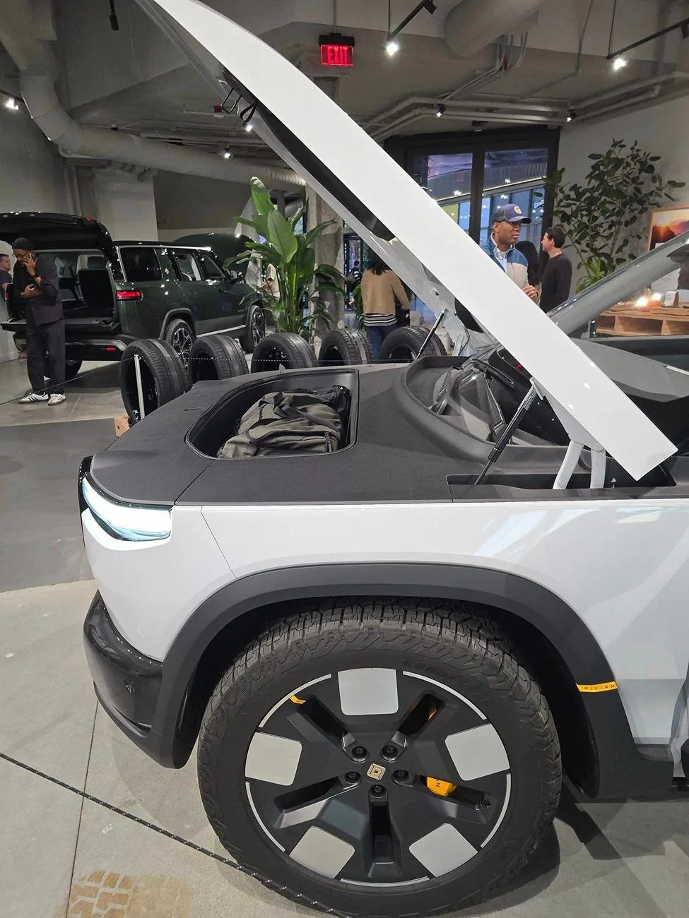 Rivian R1T R1S R2 and R3X are at new Boston Rivian Space Rivian R2 boston show room 9