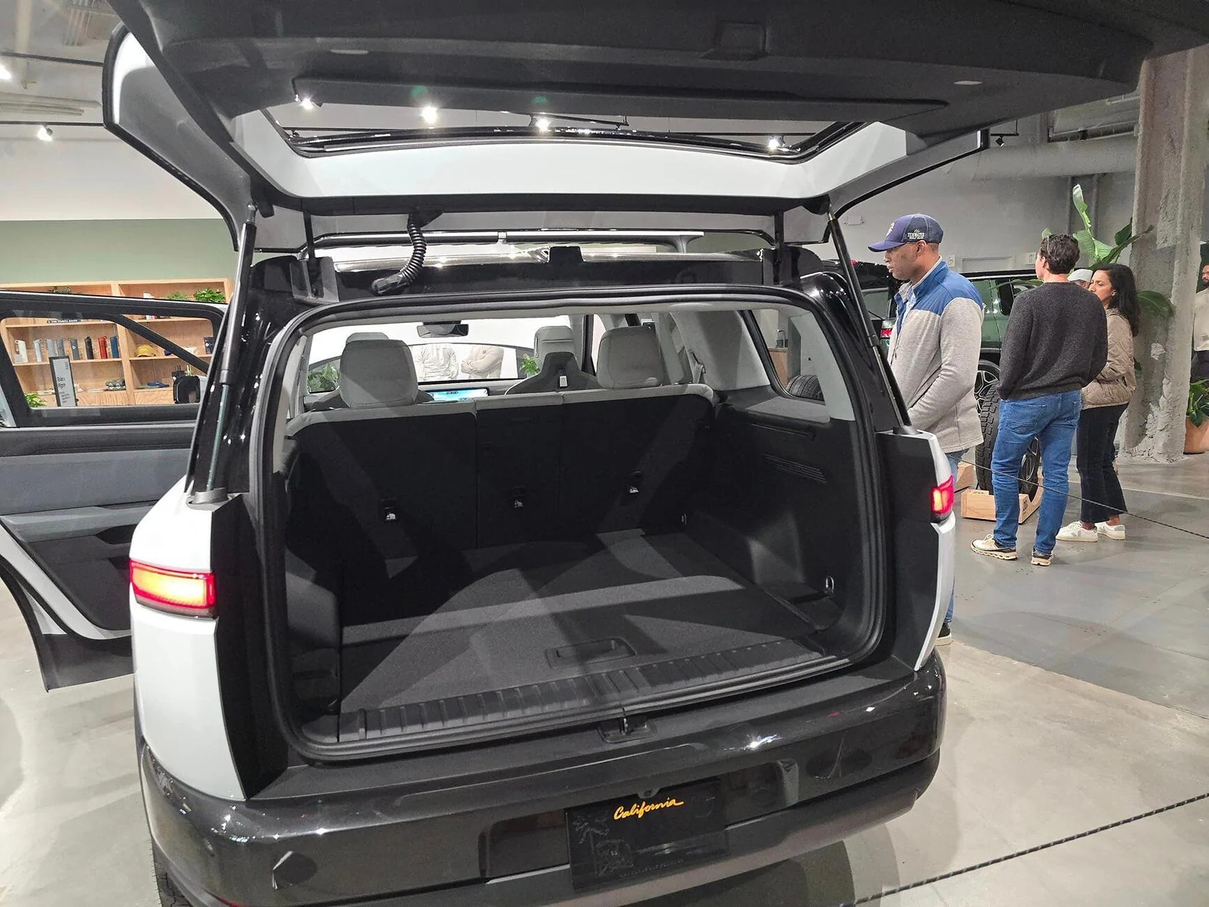 Rivian R1T R1S R2 and R3X are at new Boston Rivian Space Rivian R2 boston show room 6