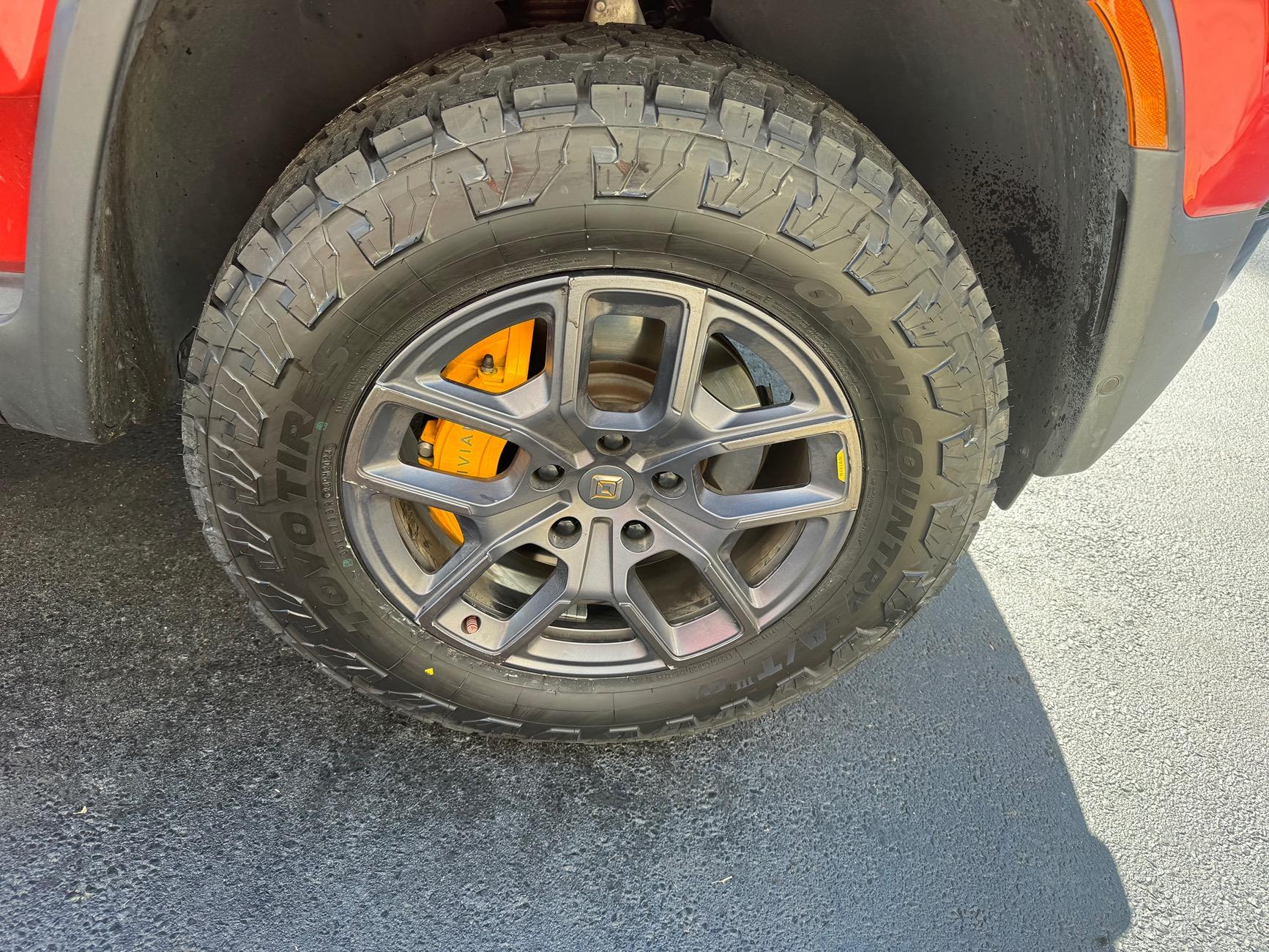 Rivian R1T R1S Toyo AT III EV tires mounted in factory size -  Discount Tires IMG_3999