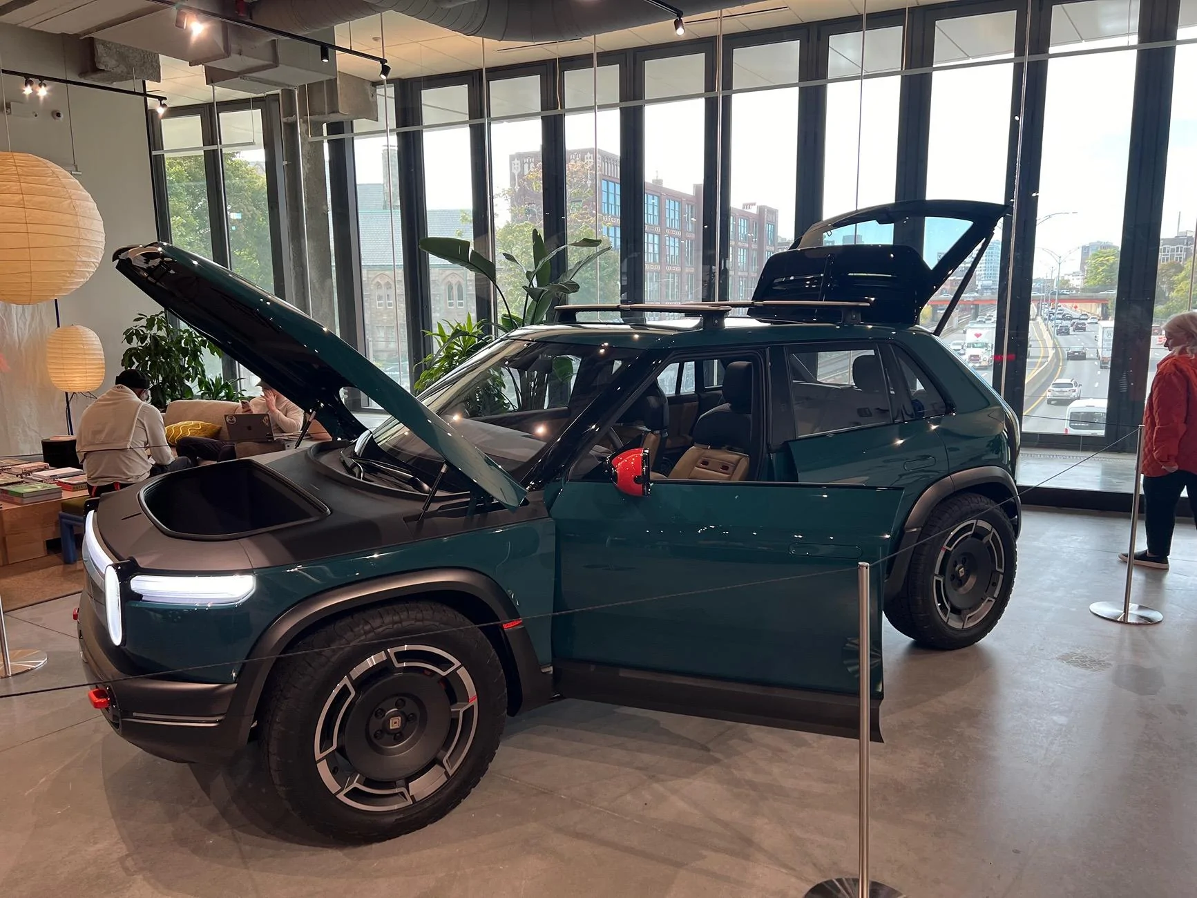 Rivian R1T R1S R2 and R3X are at new Boston Rivian Space IMG_0049