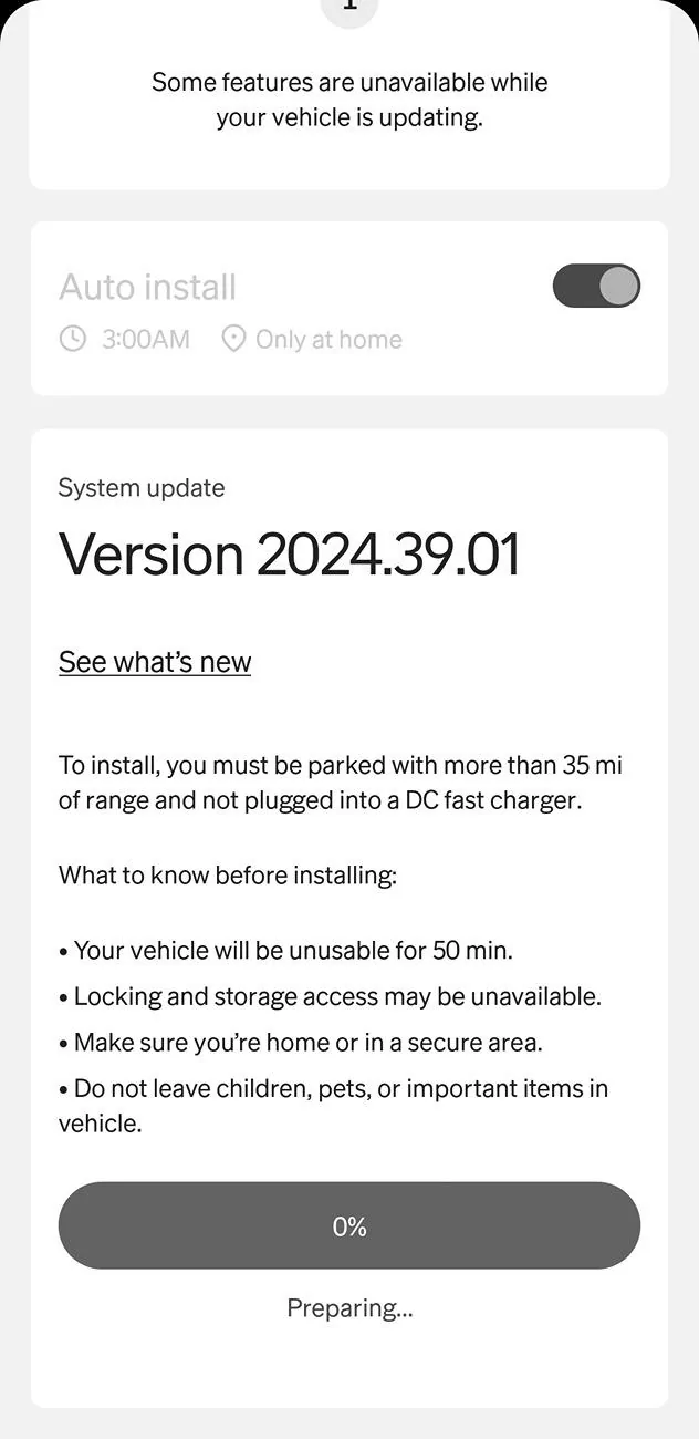 Rivian R1T R1S Any Non-Connect+ Users got the 2024.39 Update yet? Screenshot_20241021_170254_Rivian