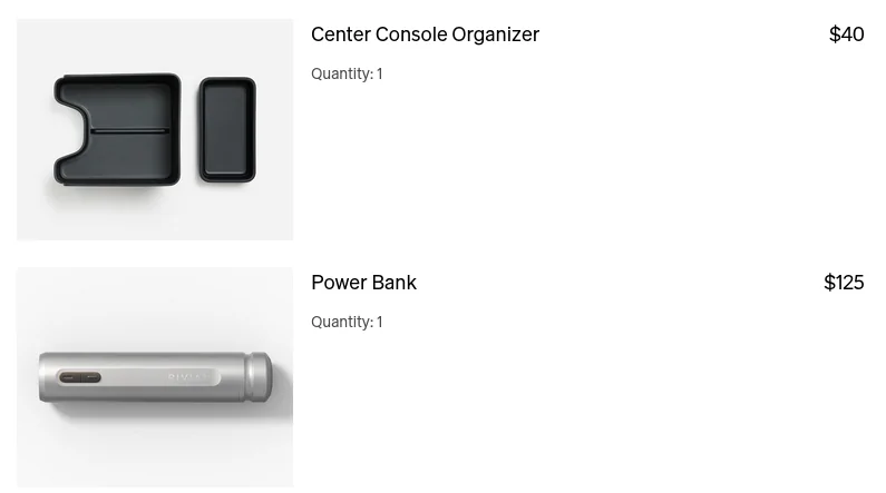 Rivian R1T R1S New Items in Gear Shop: Power Bank (+ Hand Warmer), Dark Crossbars, Center Console Organizer 1729790037157-0x