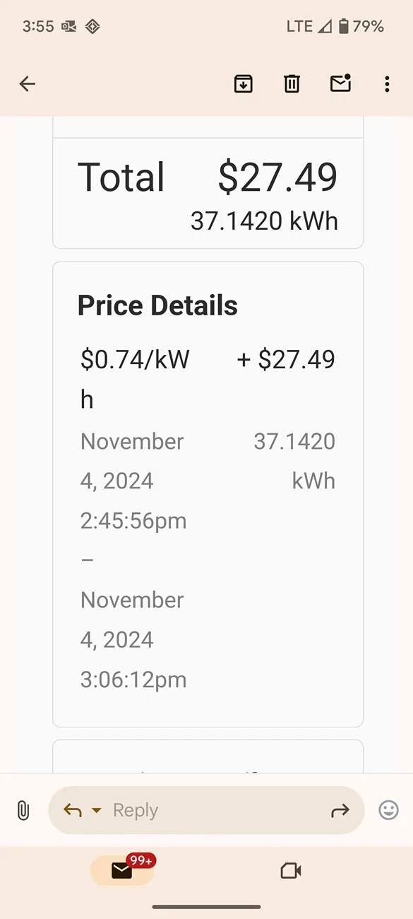 Rivian R1T R1S First charge with Rivian NACS adapter (no issues) Screenshot_20241104-155510