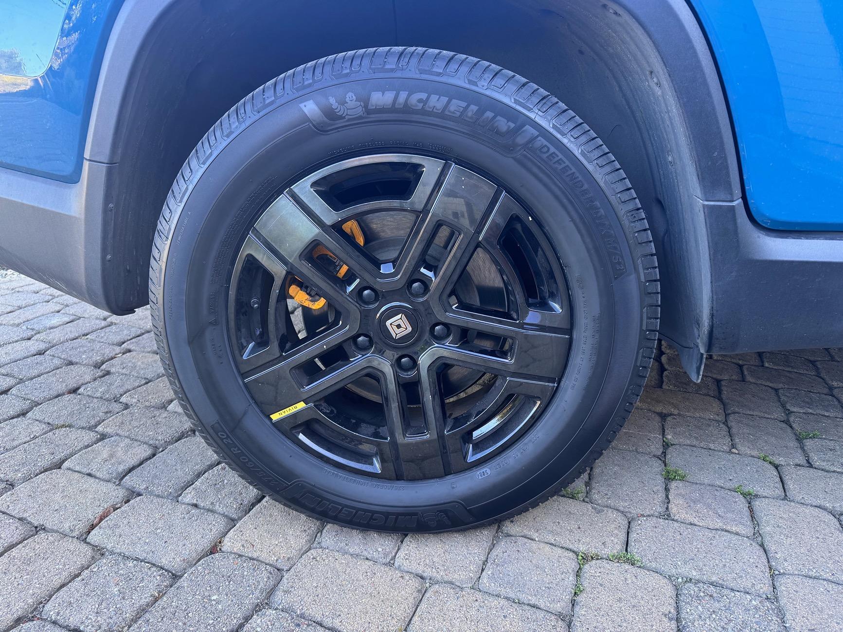 Rivian R1T R1S Michelin Defender LTX MS/2 all-season tire replacements for 20" ATs - considerable range improvement impact IMG_1347