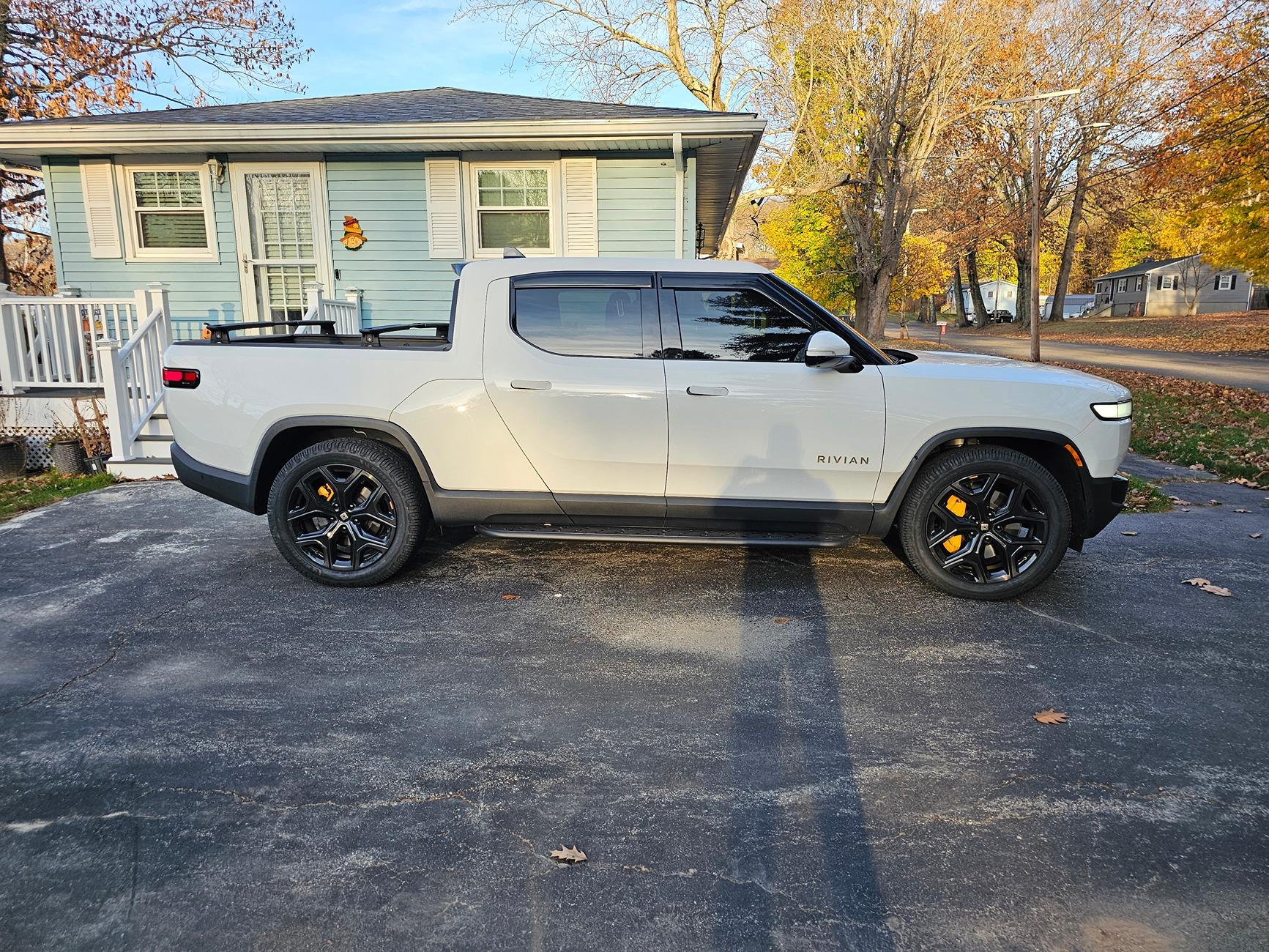 Rivian R1T R1S Michelin Defender LTX MS/2 all-season tire replacements for 20" ATs - considerable range improvement impact 20241105_153536