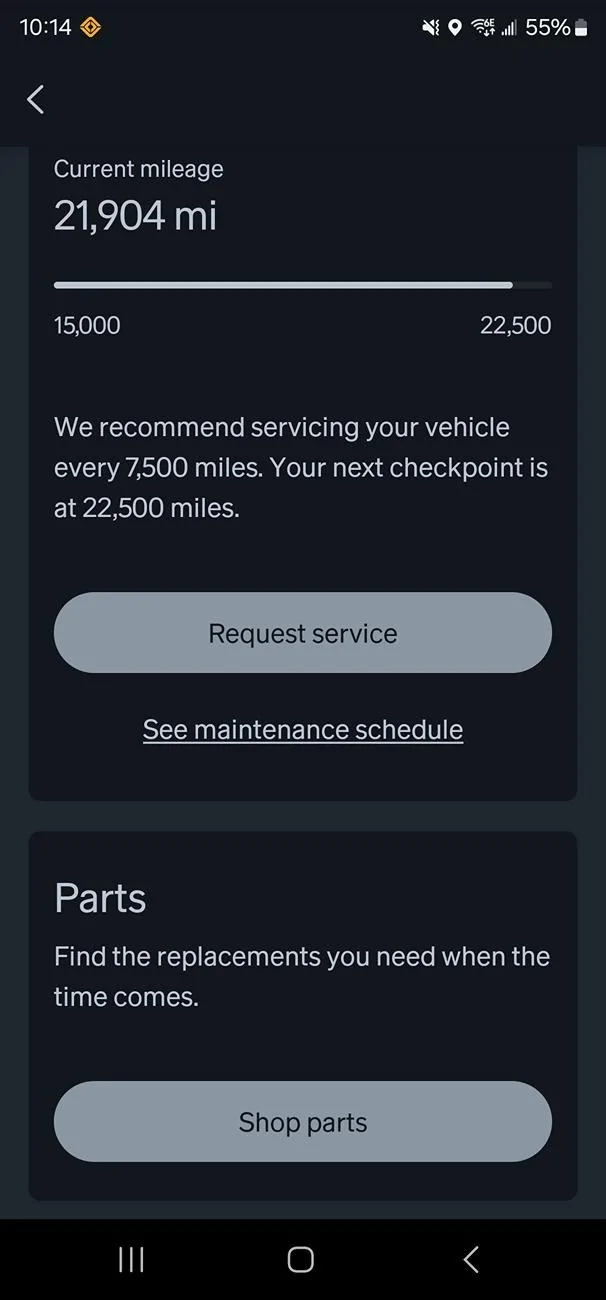 Rivian R1T R1S No more 22,500 mile service? screenshot_20241113_101441_rivian-jpg
