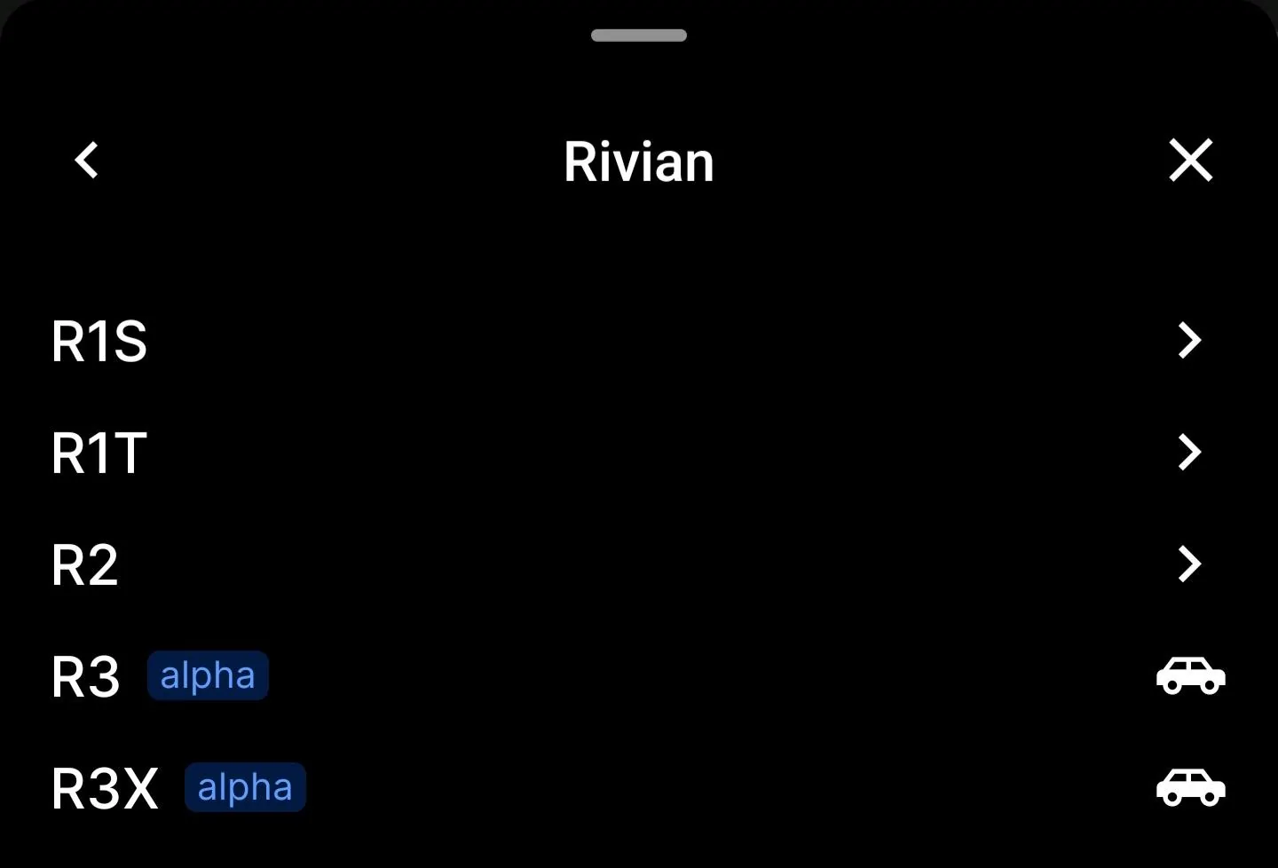 Rivian R1T R1S ABRP adds Rivian R2, R3 and R3X in Single, Dual, Tri Motor variants Screenshot_20241115_092336_ABRP