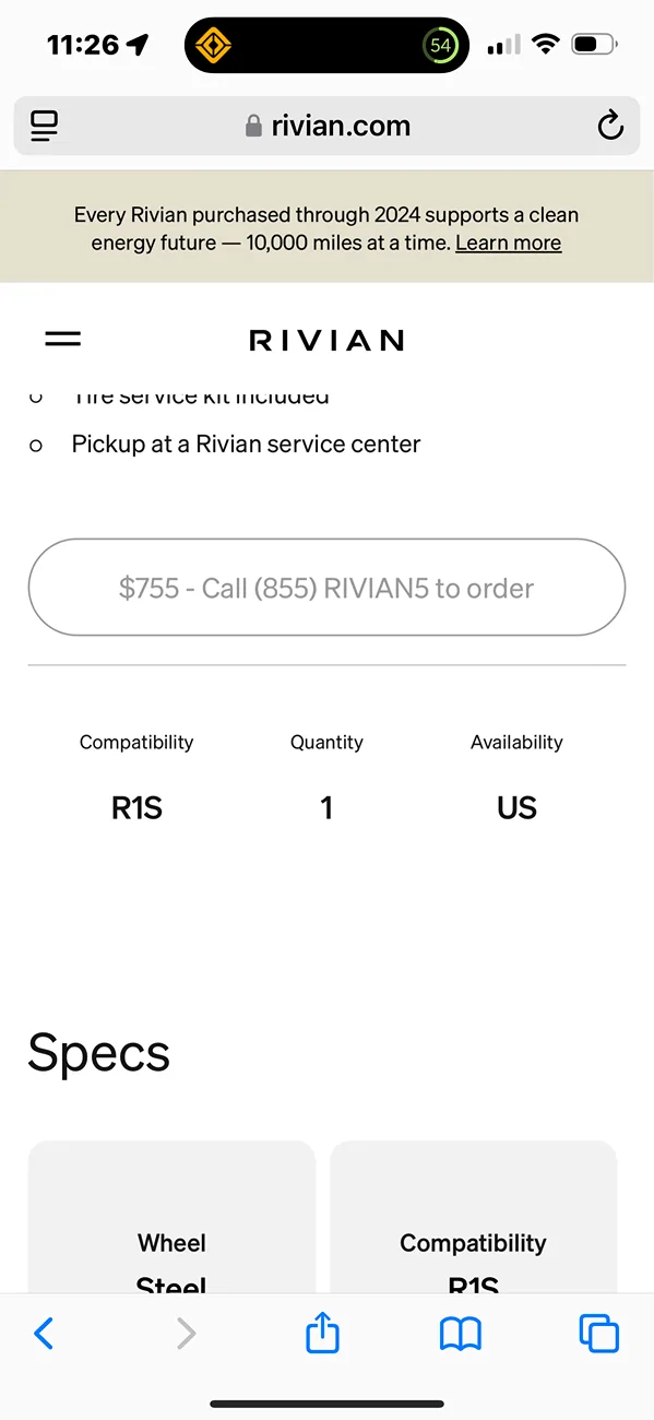 Rivian R1T R1S Donut Spare Tires In Stock IMG_2465