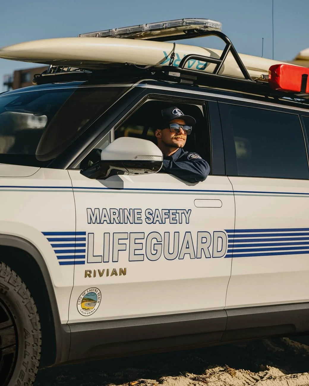 Rivian R1T R1S Rivian donates two R1S to Laguna Beach Marine Safety Fleet GccxleIb0AAIgWd