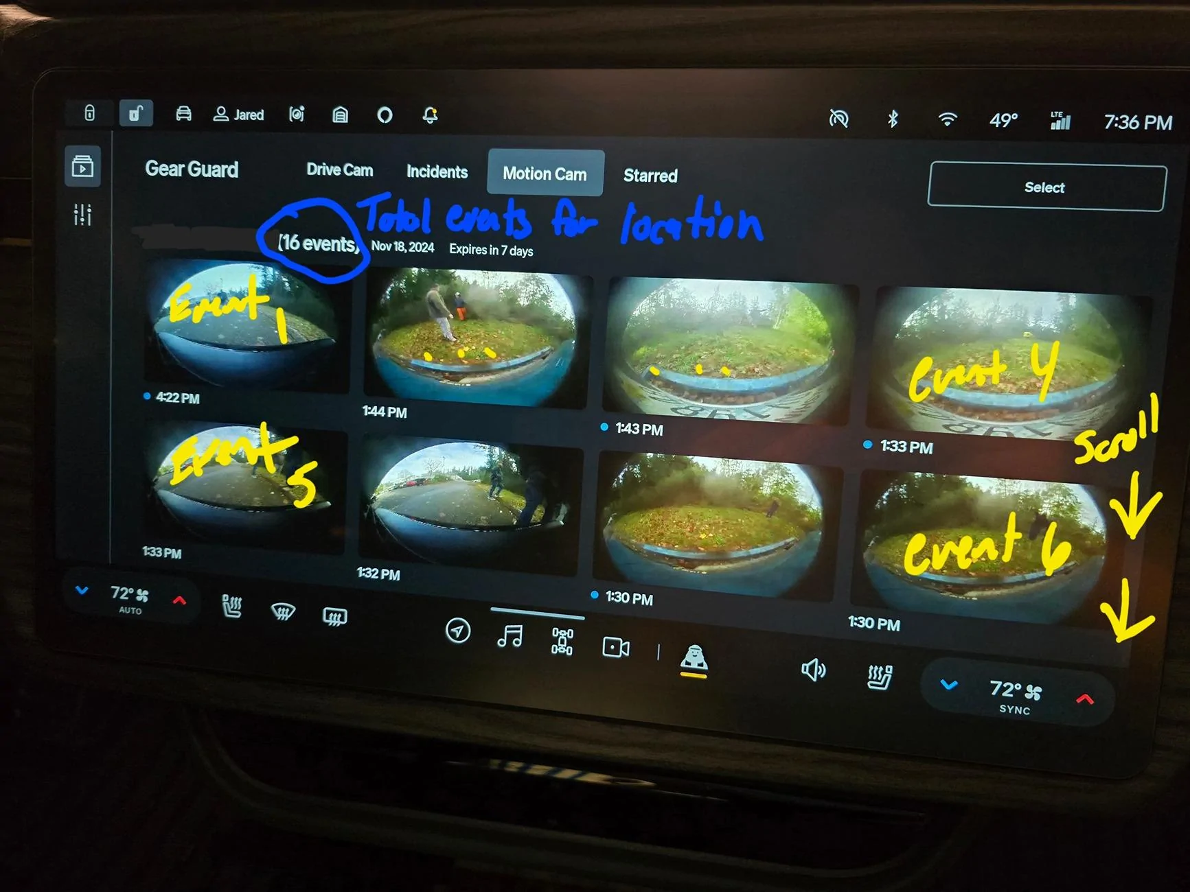 Rivian R1T R1S Understanding Motion Cam events 20241120_193623