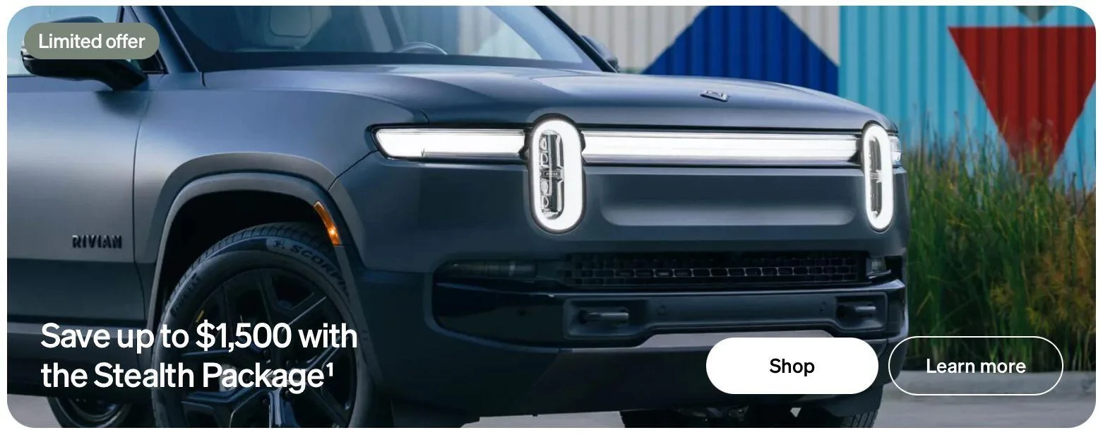 Rivian R1T R1S New Stealth Package $4,000: includes Stealth PPF, Darkout, and 22 inch Sport wheels 1732215972278-uy