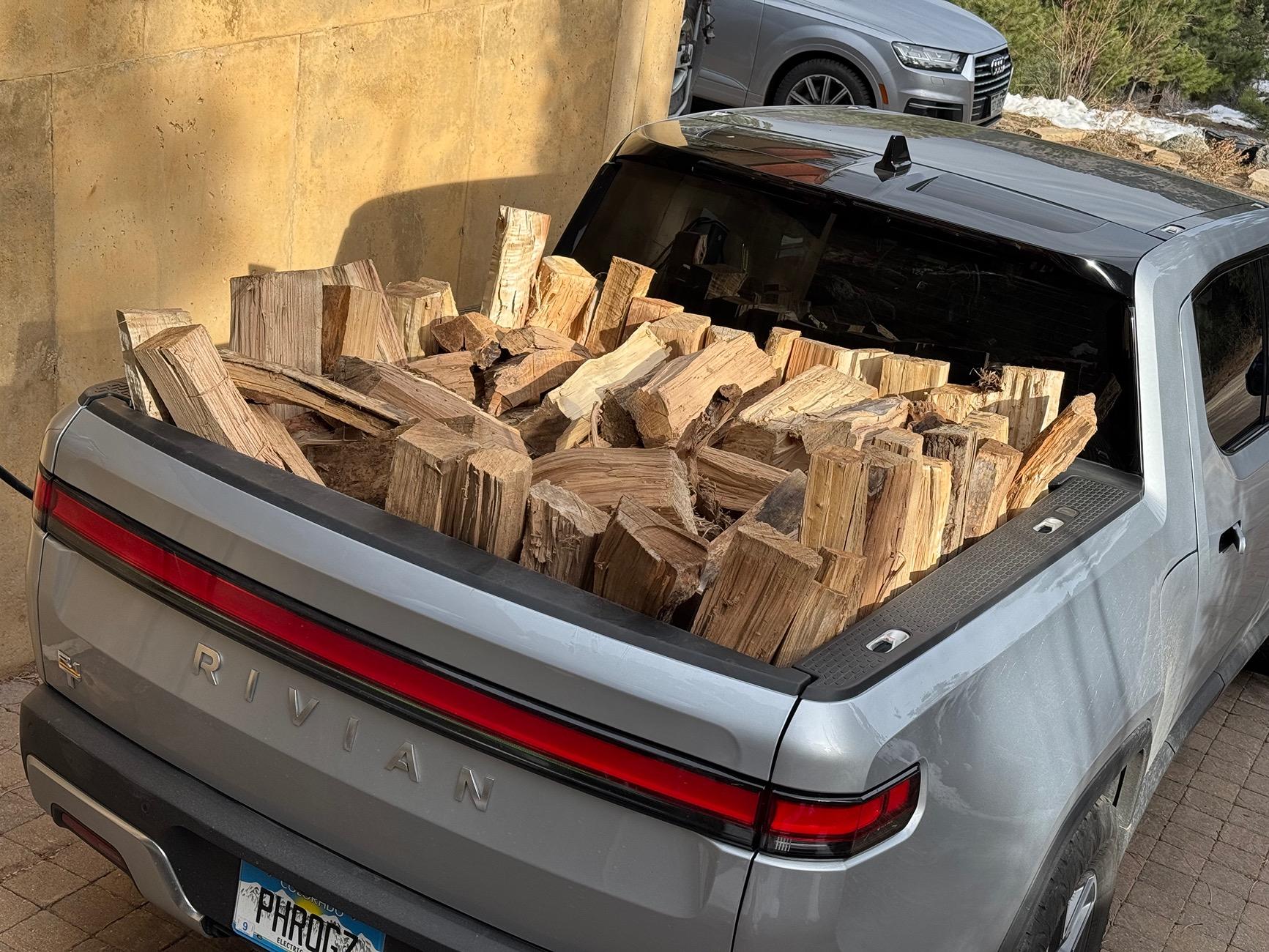 Rivian R1T R1S Firewood capacity: 1/4 cord IMG_0337