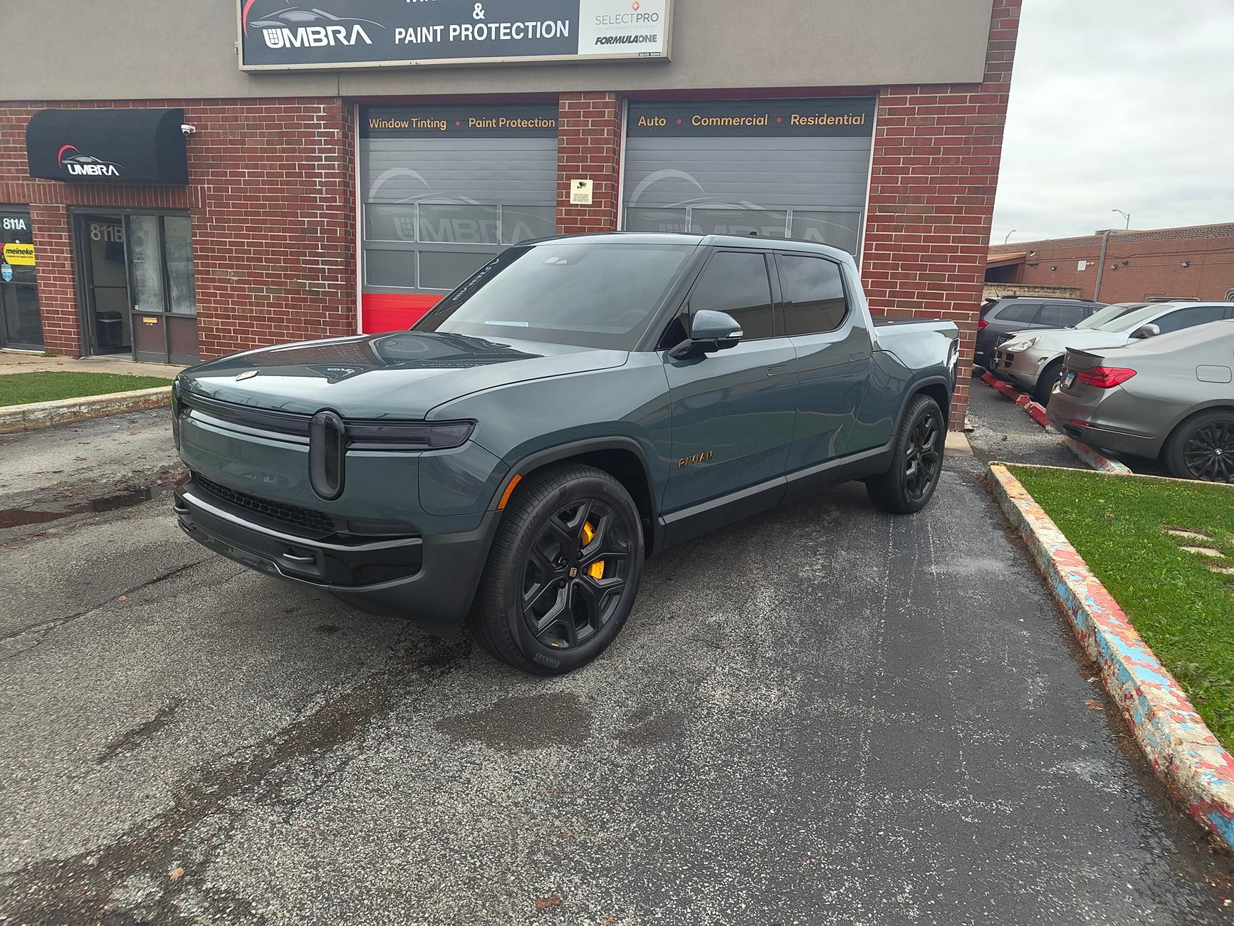 Rivian R1T R1S Storm Blue wrapped in XPEL Stealth PPF -- photos IMG_20241106_083634151