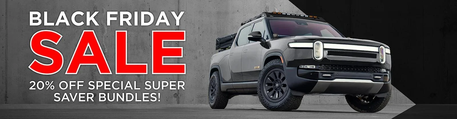 Rivian R1T R1S Black Friday & Cyber Monday Sales (2024) by Rivian Forums Vendors ? ev-sportline-black-friday-promo-ads-v2_r1t-web-banner-3_1600x