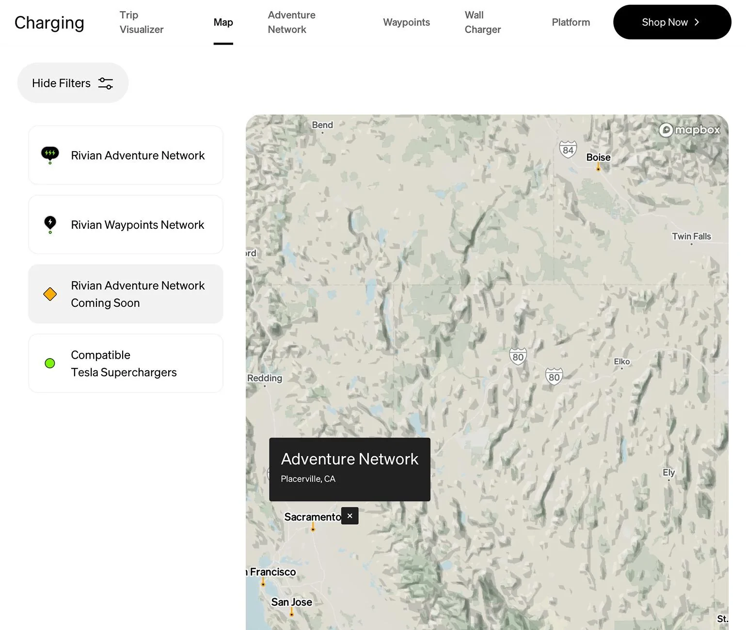 Rivian R1T R1S RAN Rivian Charging Stations Locations Map via Google Maps IMG_1946