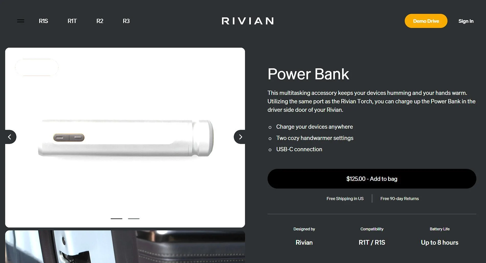 Rivian R1T R1S Power Bank and Center Console Organizer installed 1732713913077-2f