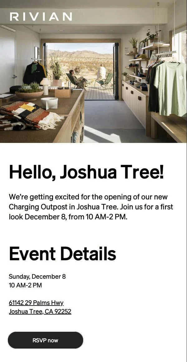 Rivian R1T R1S Joshua Tree Rivian Charging Outpost Opens December 2024 Screenshot 2024-11-27 at 12.16.09 PM