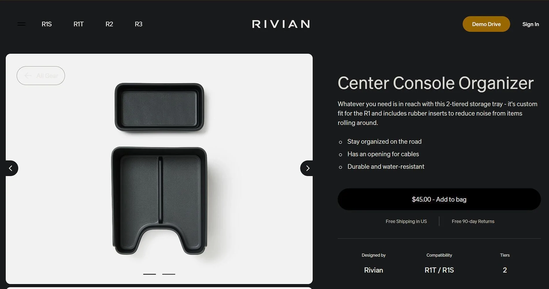 Rivian R1T R1S Power Bank and Center Console Organizer installed 1732813525843-d