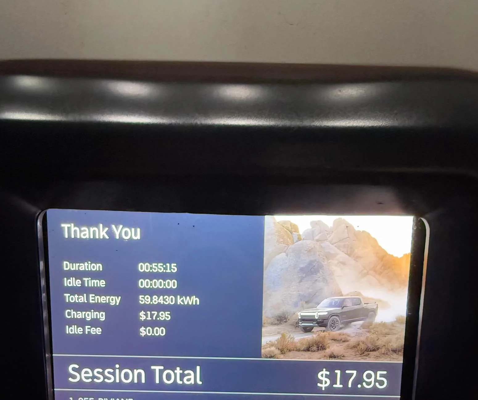 Rivian R1T R1S Rivian Adventure Network (RAN) Charging Rate IMG_3178