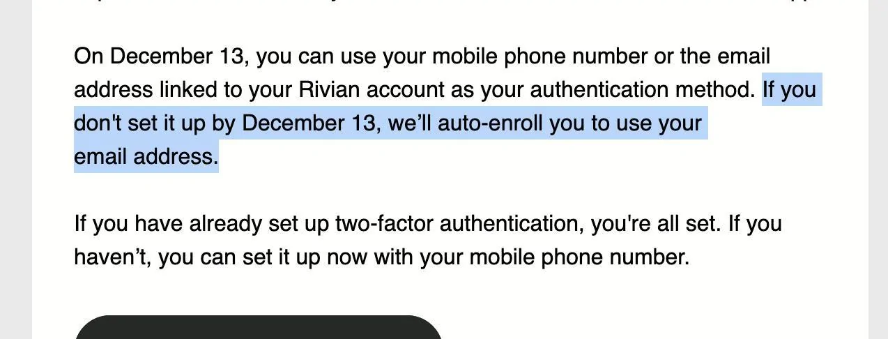 Rivian R1T R1S Rivian Two-Factor Authentication (2FA) Beginning Dec 13, 2024 1733360144464-a1