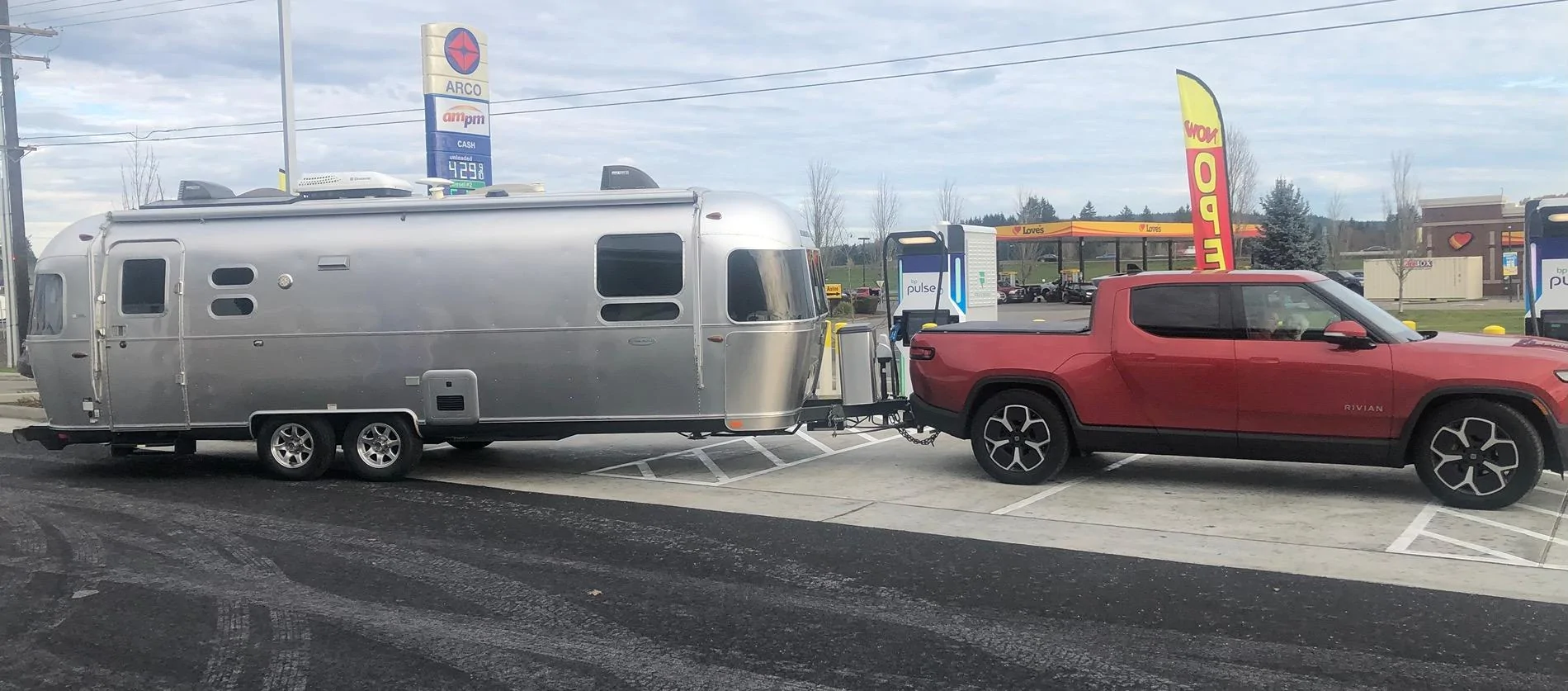 Rivian R1T R1S Finally - A pull through charger IMG_1212