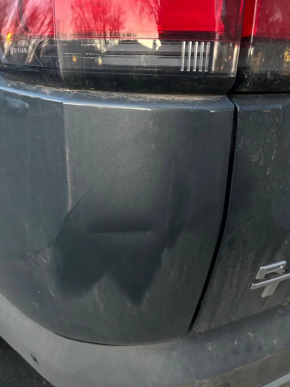 Rivian R1T R1S Gear Guard failed me..... didn't record this door dent IMG_0247