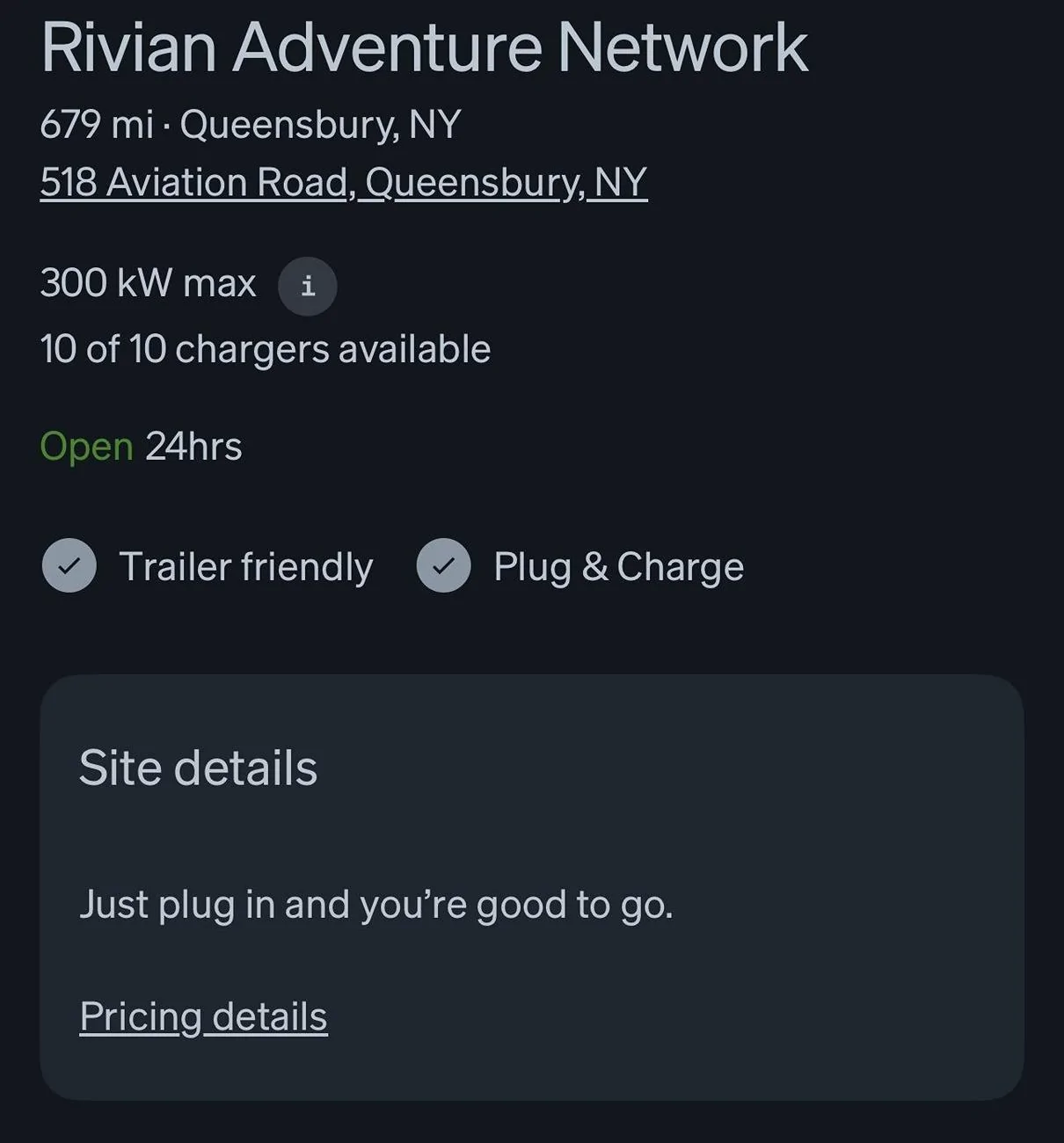 Rivian R1T R1S Queensbury, NY RAN station is now operational! 10 charging stalls GeslasVWYAAimst