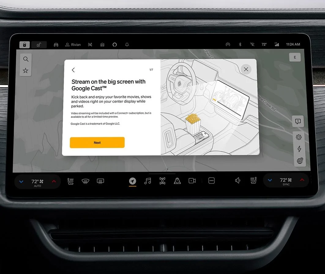 Rivian R1T R1S Update this week! Christmas treat, Youtube, Google Cast, Sirius XM, Pandora, Enhanced Lane Change, Scheduled Drive, Gen 2 KeyFob enhancement & fixes! Ge8k3LDXEAA-QN6