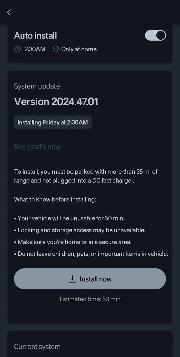 Rivian R1T R1S How can I force an update? 1734637178619-
