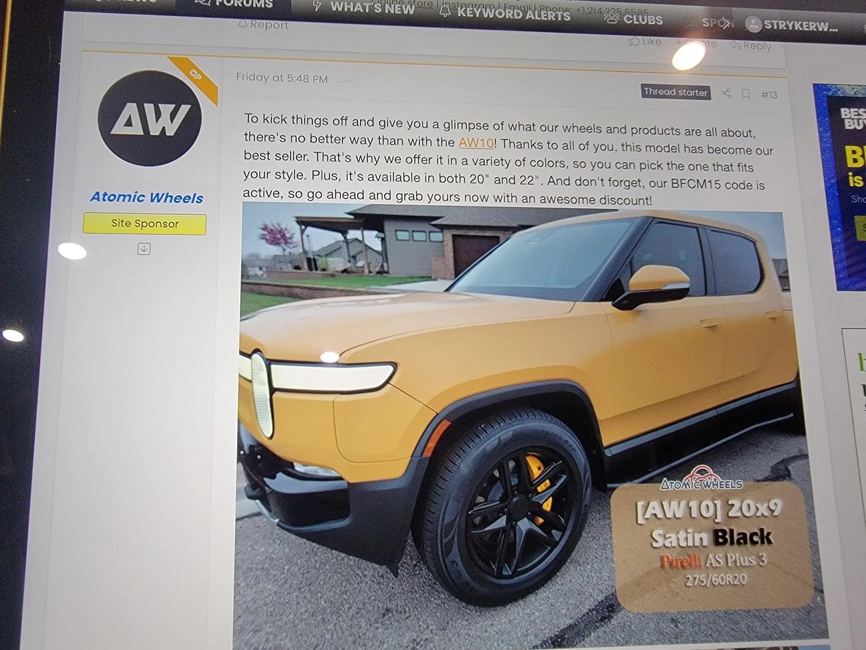 Rivian R1T R1S Matte Saffron Yellow Wrap R1S 20241120_233021
