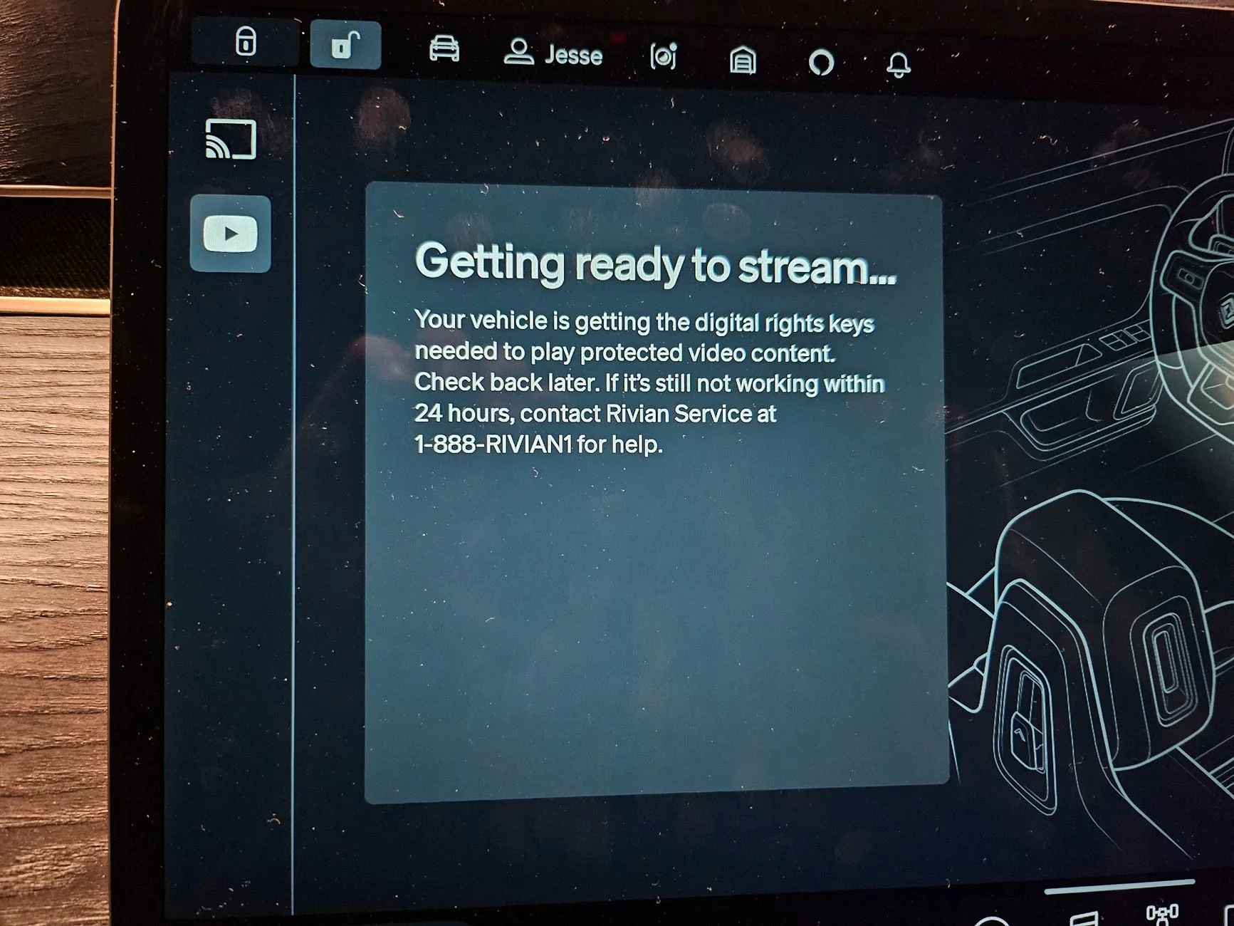 Rivian R1T R1S Unable to view media with latest update 1000009994