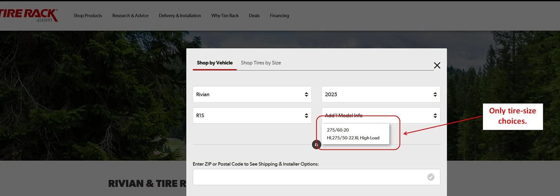 Rivian R1T R1S Range Against the Machine¹ - Rivian OEM Wheels, Tires, and Range Considered Tire Rack Size Choices