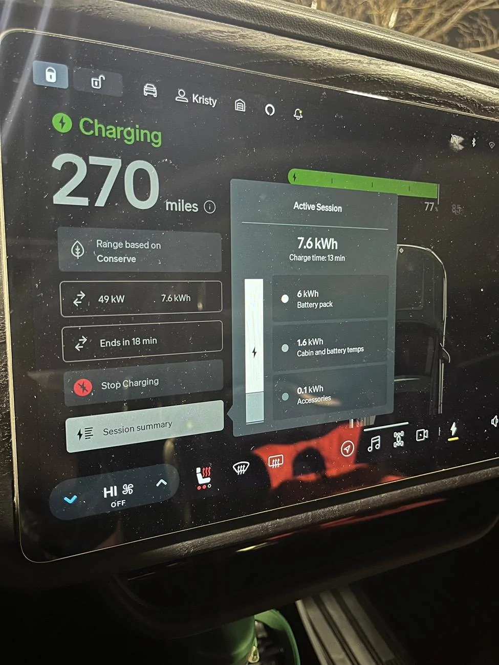 Rivian R1T R1S DC charging-motor temps IMG_3939