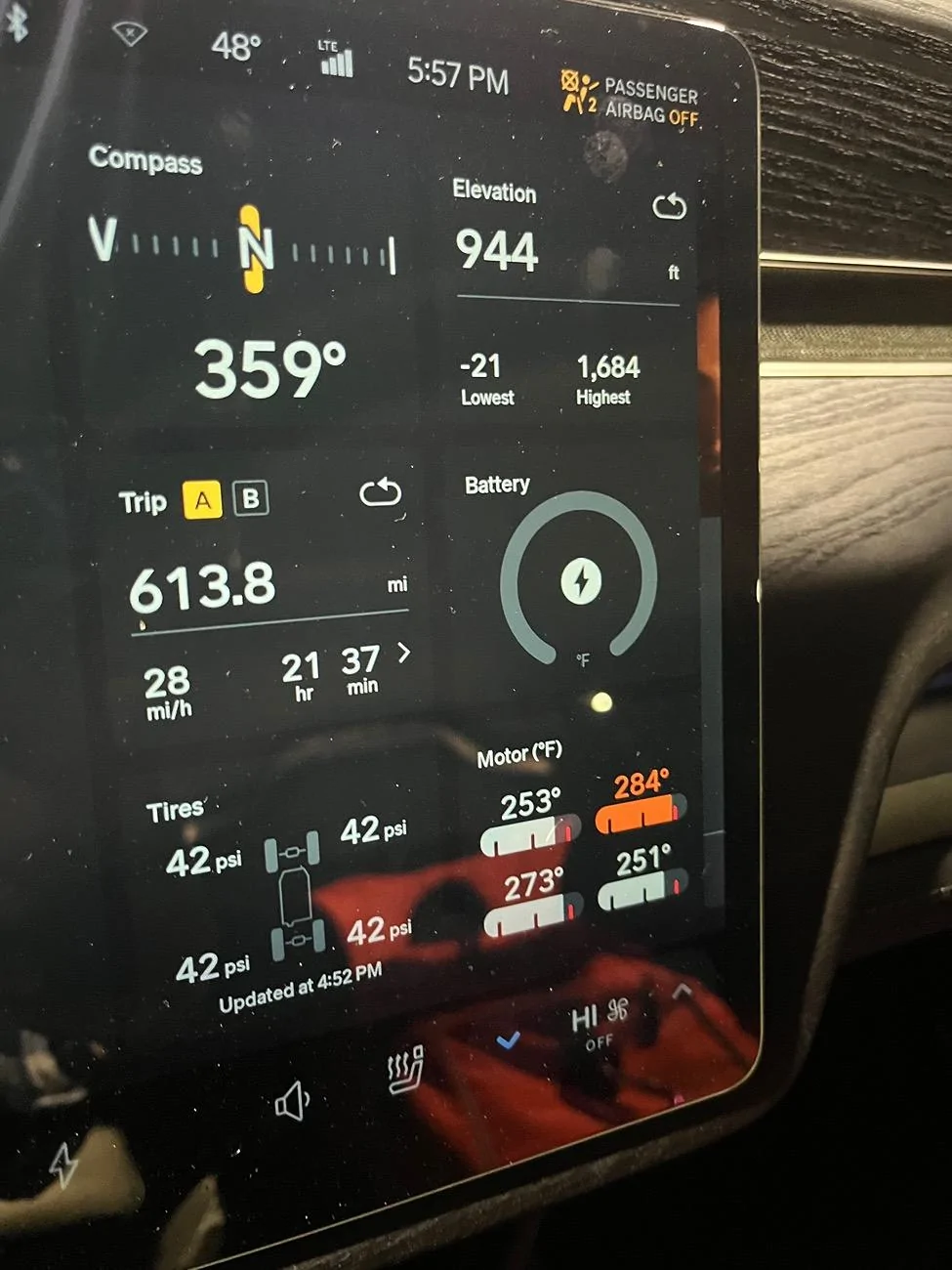 Rivian R1T R1S DC charging-motor temps IMG_3940