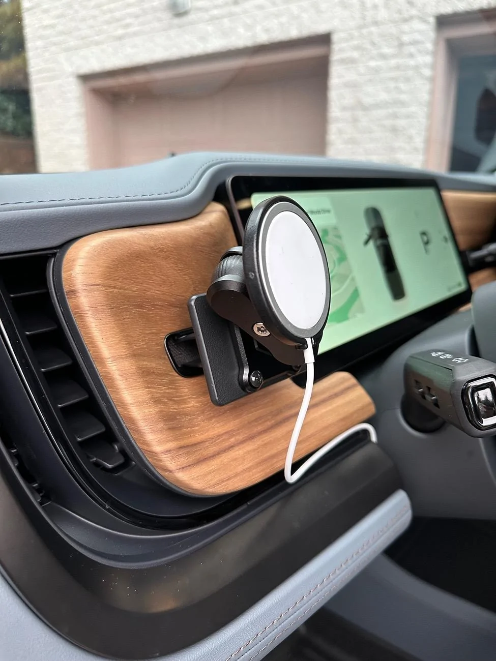 Rivian R1T R1S ProClip phone mount installed on left dash IMG_4564