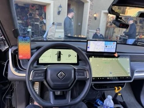 Rivian R1T R1S ProClip phone mount installed on left dash 1735137320962-0h