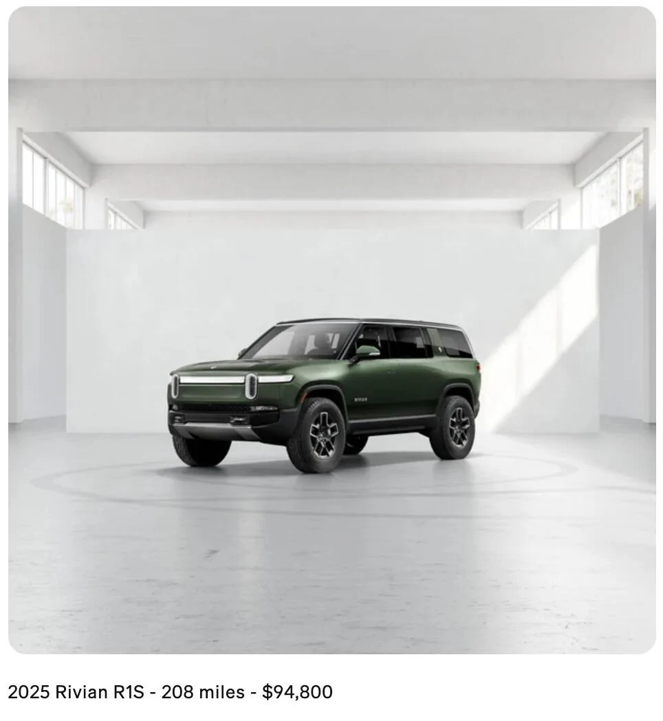 Rivian R1T R1S R1S Demo Vehicles Available Screenshot 2025-01-02 at 12.42.33 PM