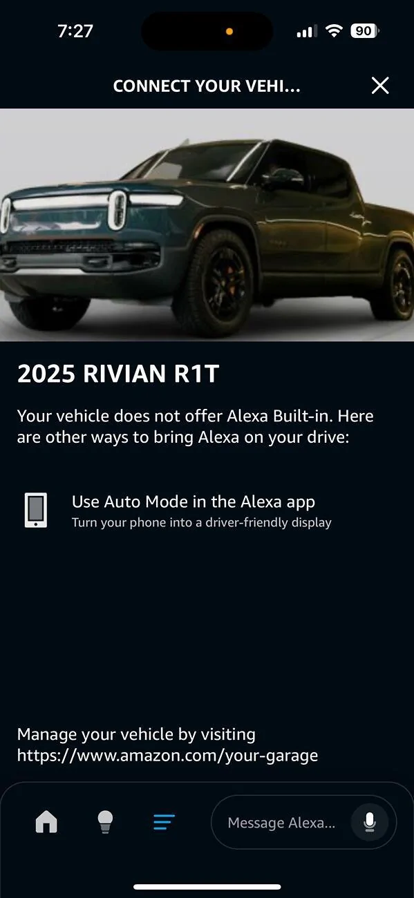 Rivian R1T R1S No Internet no Alexa IMG_0455