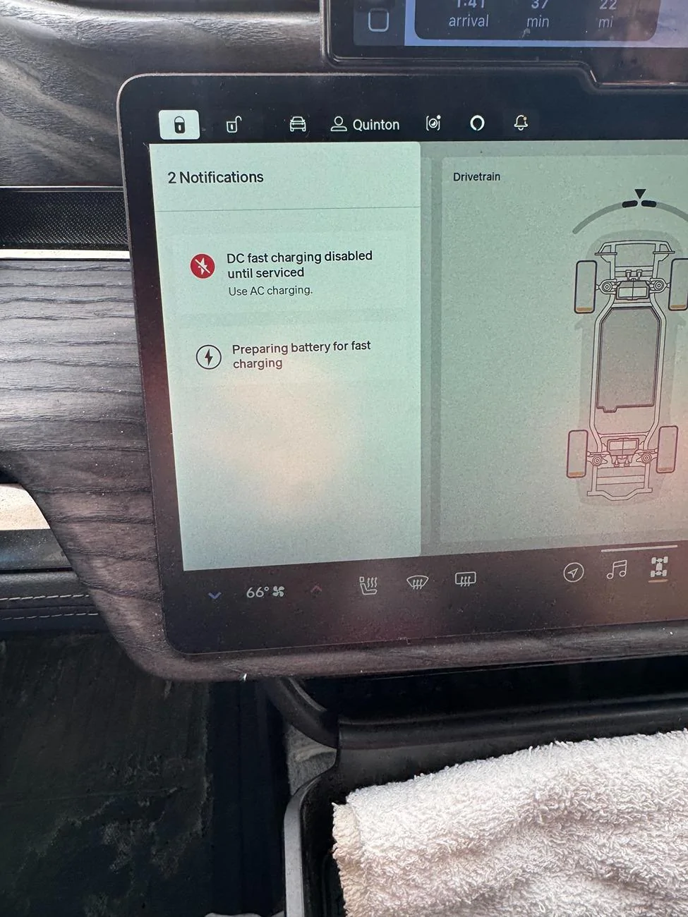 Rivian R1T R1S Electrical Hazard Possible warning DC Charging Not Availabl