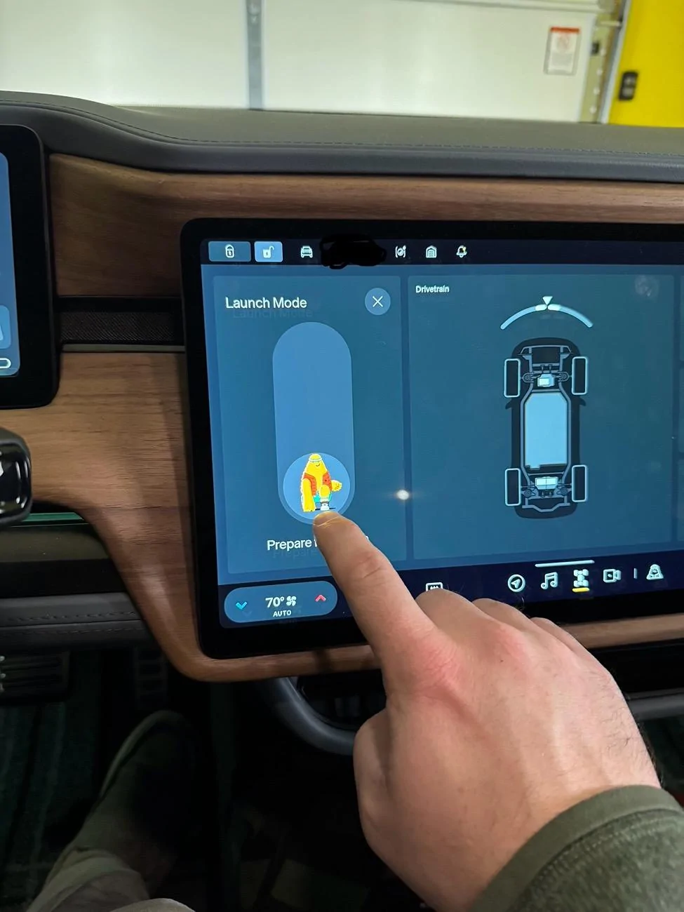 Rivian R1T R1S Tri-Max Launch Mode.  How to find and use it. IMG_0413