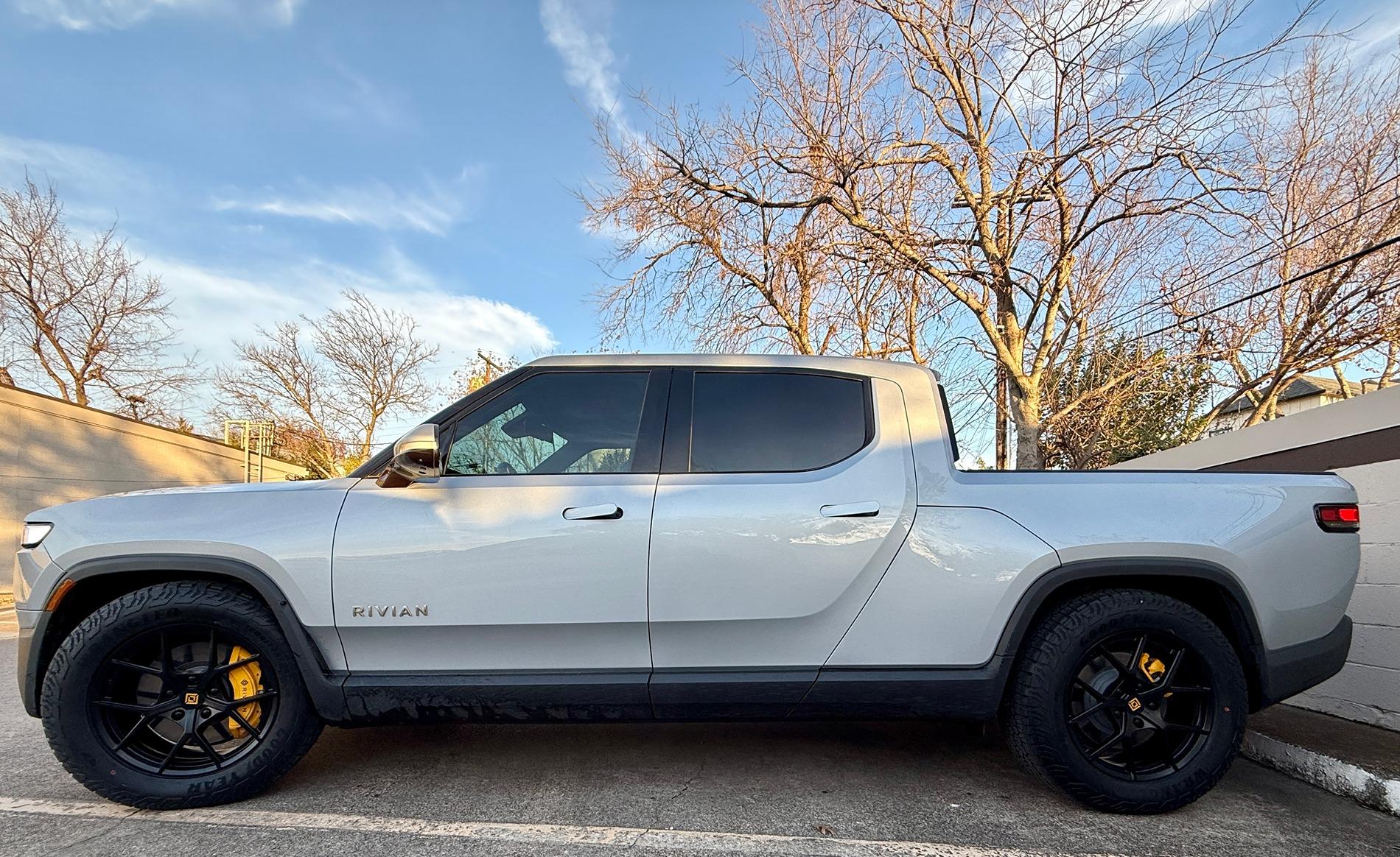 Rivian R1T R1S Goodyear Territory AT 275/60/20 Factory AT tires + saving $ Rivian R1T Atomic AW01 Goodyear Territory