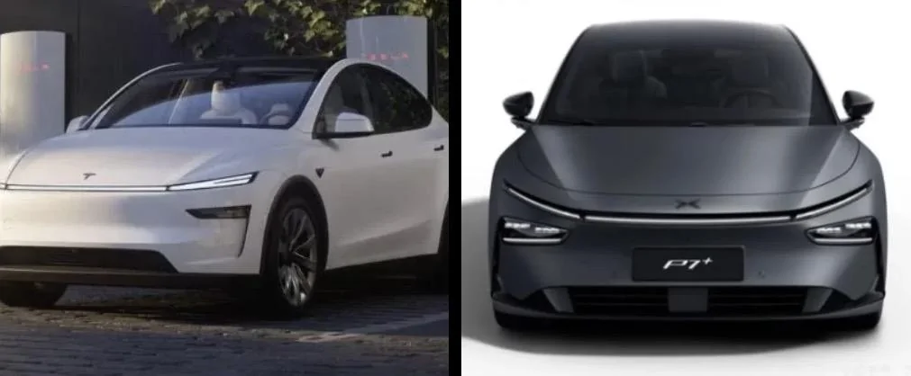 Rivian R1T R1S Ugly competition: The Cybertruck has a competitor Tesla-Model-Y-refresh-xpeng-comparison
