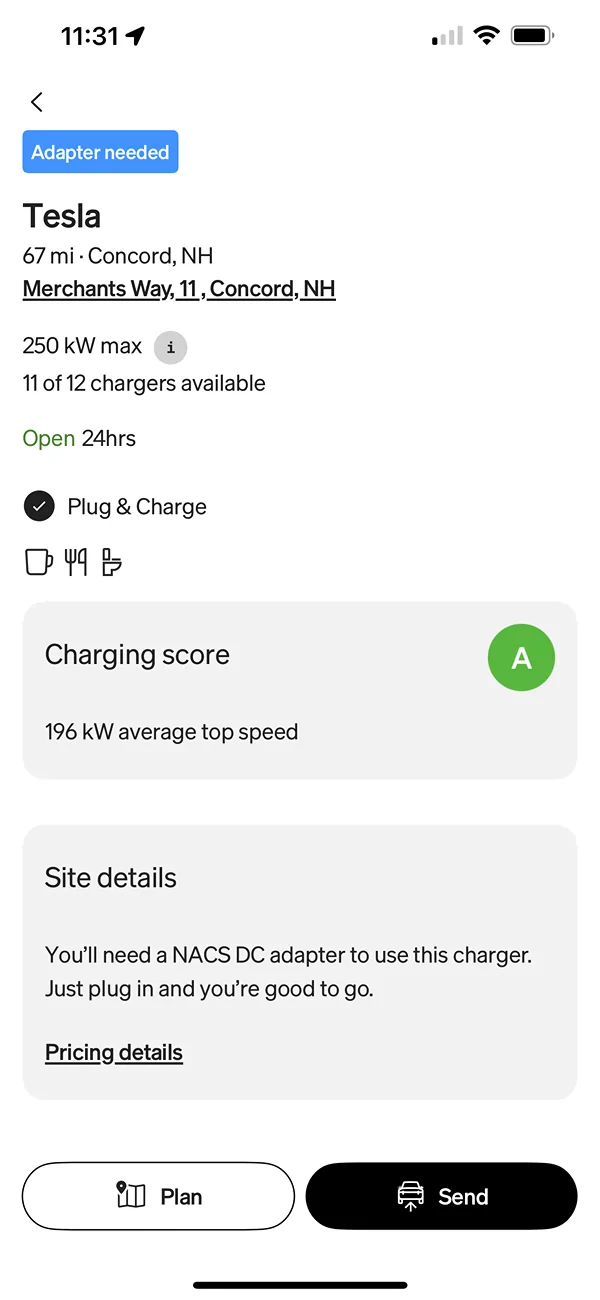 Rivian R1T R1S Charging locations along 93 IMG_1272